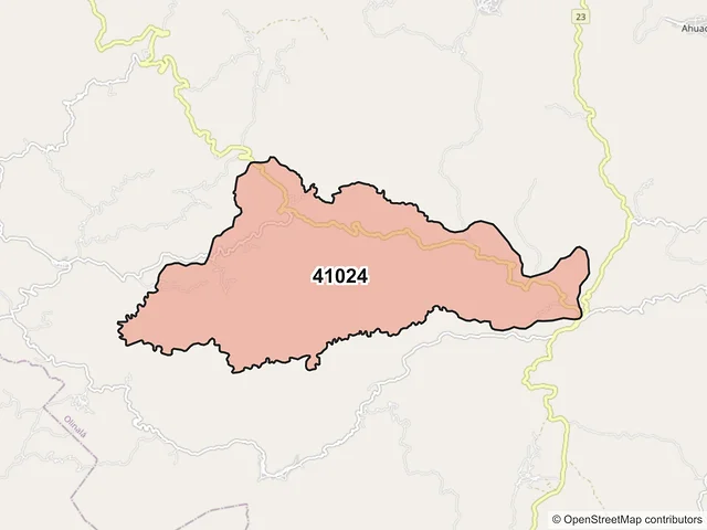 Mapa del código postal 41024, Olinalá, Guerrero