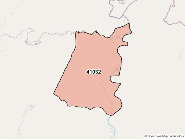 Mapa del código postal 41032, Atenango del Río, Guerrero