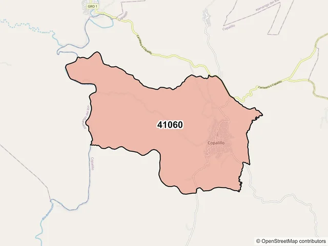 Mapa del código postal 41060, Copalillo, Guerrero