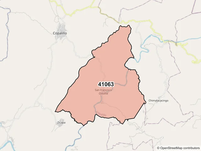 Mapa del código postal 41063, Copalillo, Guerrero