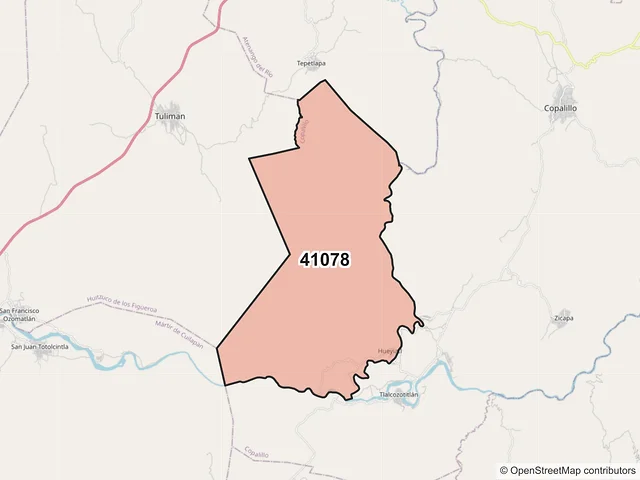 Mapa del código postal 41078, Copalillo, Guerrero