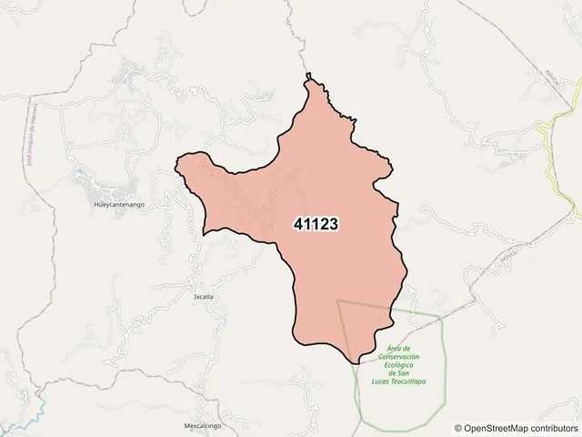 Mapa del código postal 41123, José Joaquín de Herrera, Guerrero