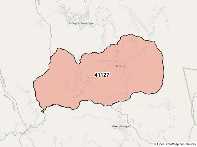 Mapa del código postal 41127, José Joaquín de Herrera, Guerrero