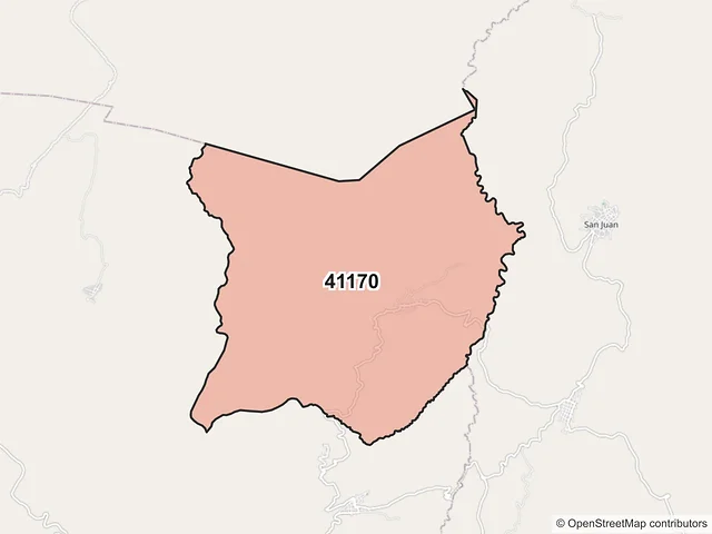 Mapa del código postal 41170, Zitlala, Guerrero