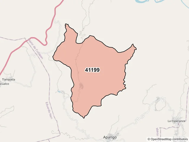 Mapa del código postal 41199, Mártir de Cuilapan, Guerrero