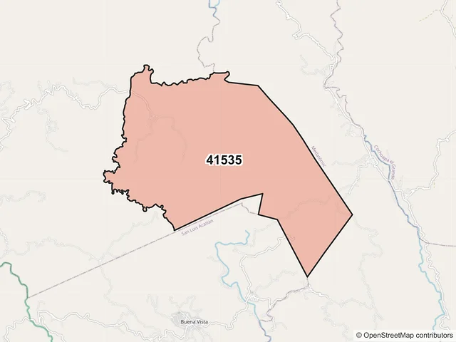 Mapa del código postal 41535, Iliatenco, Guerrero