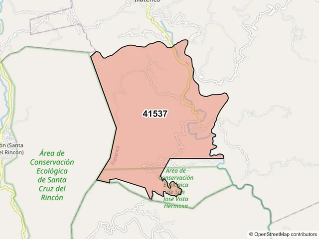 Mapa del código postal 41537, Iliatenco, Guerrero