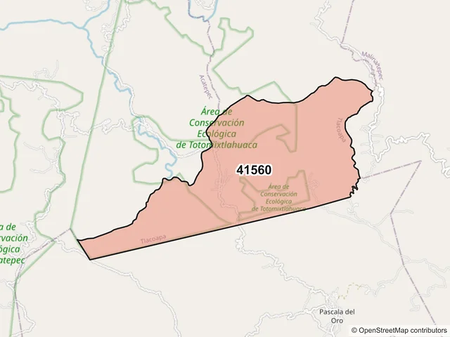 Mapa del código postal 41560, Tlacoapa, Guerrero