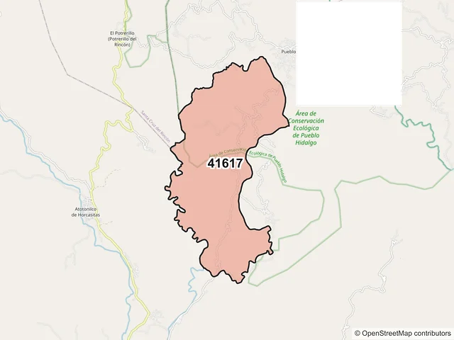 Mapa del código postal 41617, San Luis Acatlán, Guerrero