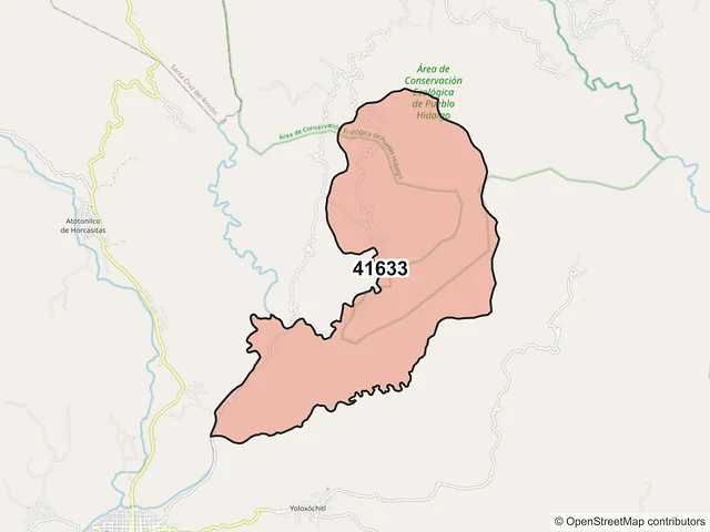 Mapa del código postal 41633, San Luis Acatlán, Guerrero