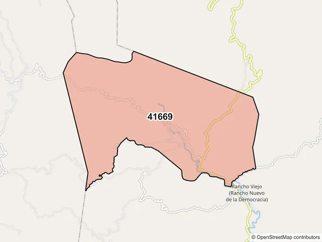 Mapa del código postal 41669, Cochoapa el Grande, Guerrero