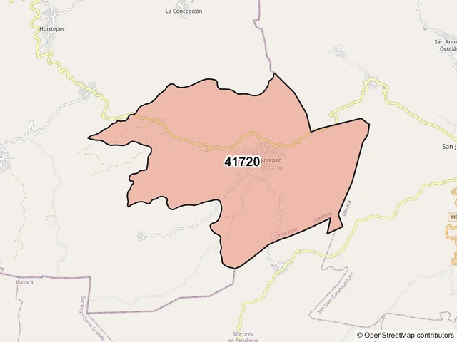 Mapa del código postal 41720, Ometepec, Guerrero