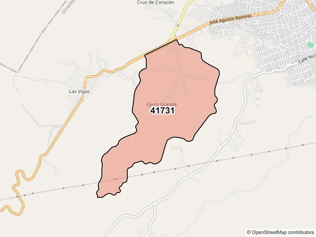 Mapa del código postal 41731, Ometepec, Guerrero
