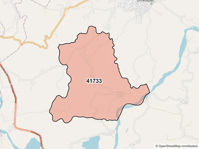 Mapa del código postal 41733, Ometepec, Guerrero