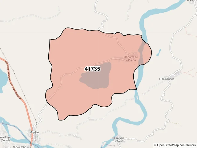 Mapa del código postal 41735, Ometepec, Guerrero