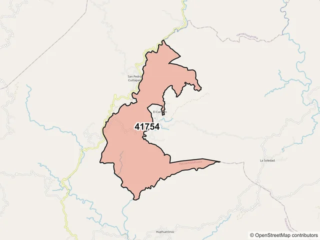 Mapa del código postal 41754, Tlacoachistlahuaca, Guerrero