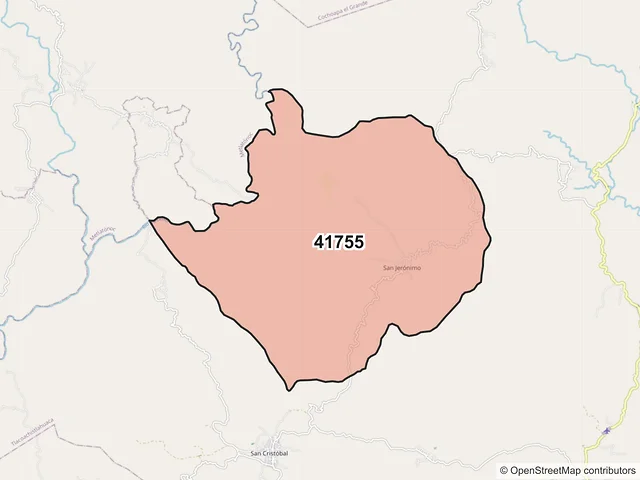 Mapa del código postal 41755, Tlacoachistlahuaca, Guerrero