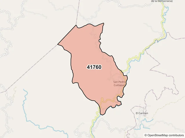 Mapa del código postal 41760, Tlacoachistlahuaca, Guerrero