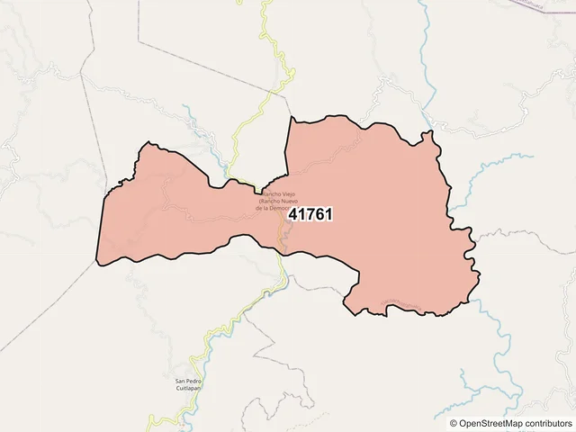 Mapa del código postal 41761, Tlacoachistlahuaca, Guerrero