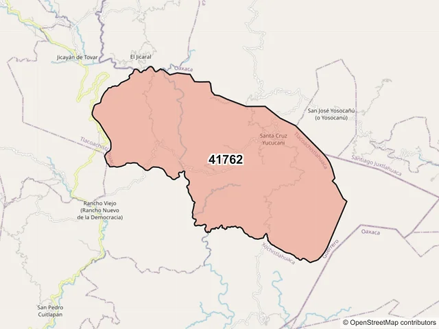 Mapa del código postal 41762, Tlacoachistlahuaca, Guerrero