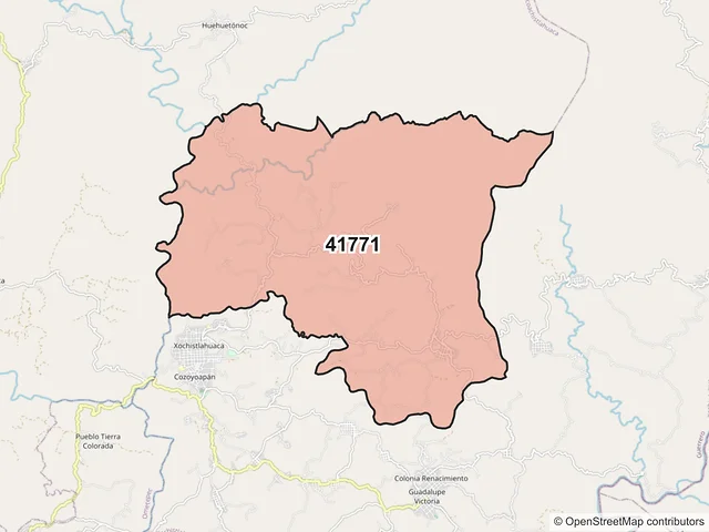 Mapa del código postal 41771, Xochistlahuaca, Guerrero