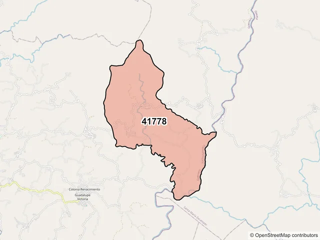 Mapa del código postal 41778, Xochistlahuaca, Guerrero