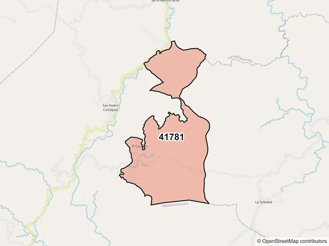 Mapa del código postal 41781, Xochistlahuaca, Guerrero