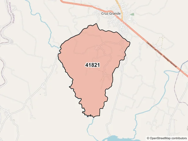 Mapa del código postal 41821, Florencio Villarreal, Guerrero