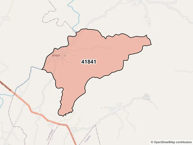 Mapa del código postal 41841, Cuautepec, Guerrero