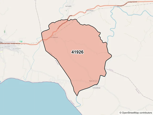 Mapa del código postal 41926, Juchitán, Guerrero