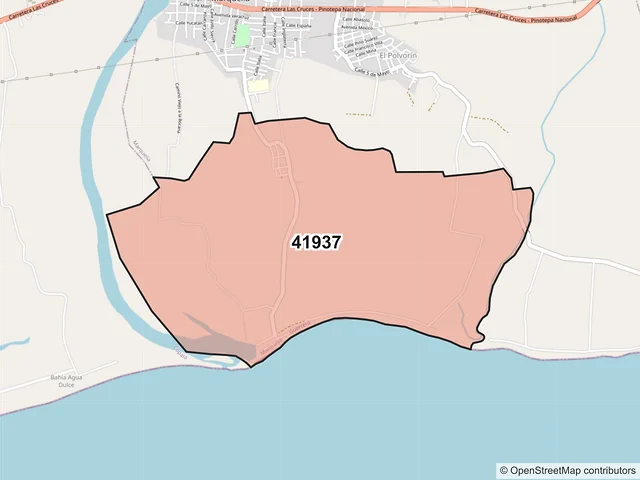Mapa del código postal 41937, Marquelia, Guerrero