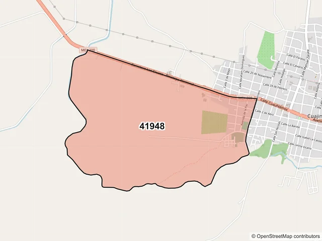 Mapa del código postal 41948, Cuajinicuilapa, Guerrero
