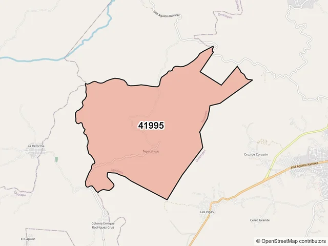 Mapa del código postal 41995, Igualapa, Guerrero