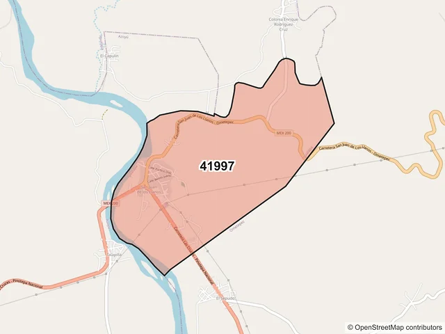 Mapa del código postal 41997, Igualapa, Guerrero