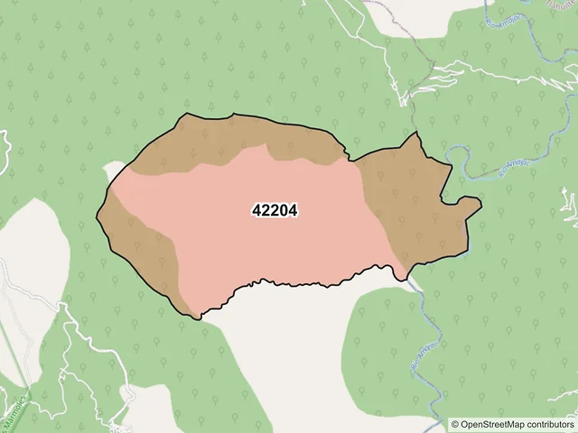 Mapa del código postal 42204, Jacala de Ledezma, Hidalgo
