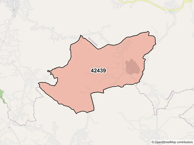 Mapa del código postal 42439, Huichapan, Hidalgo