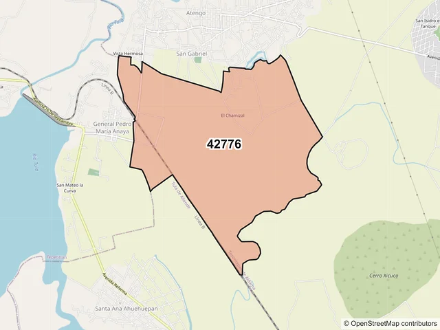 Mapa del código postal 42776, Tezontepec de Aldama, Hidalgo