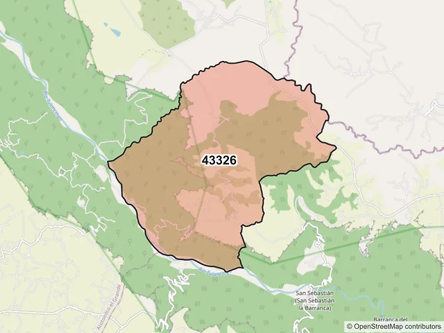 Mapa del código postal 43326, Atotonilco el Grande, Hidalgo