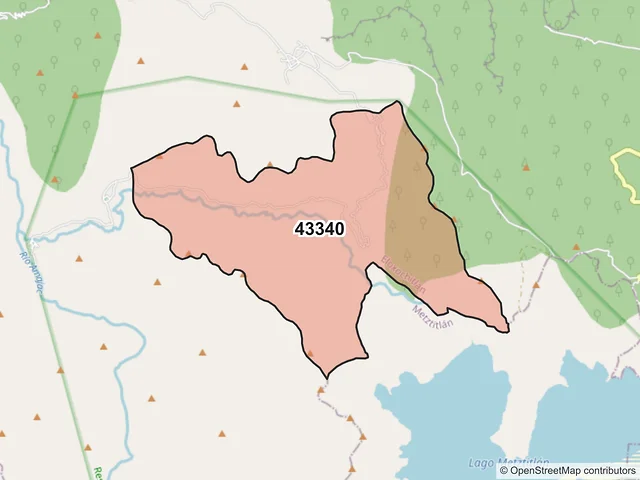 Mapa del código postal 43340, Eloxochitlán, Hidalgo