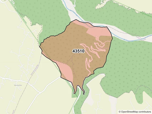 Mapa del código postal 43510, Huasca de Ocampo, Hidalgo
