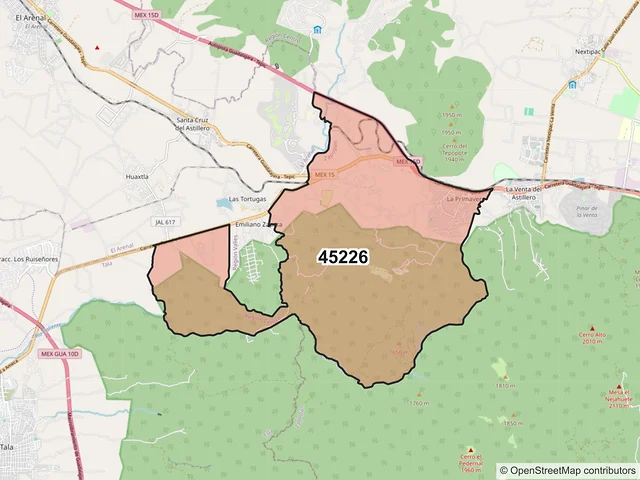 Mapa del código postal 45226, Zapopan, Jalisco