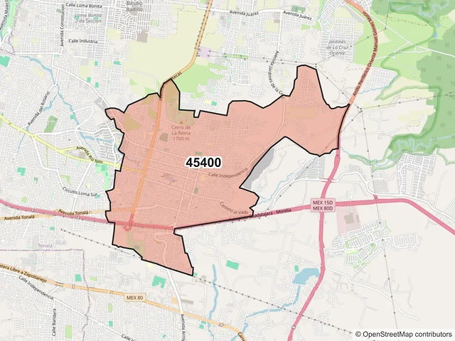 Mapa del código postal 45400, Tonalá, Jalisco