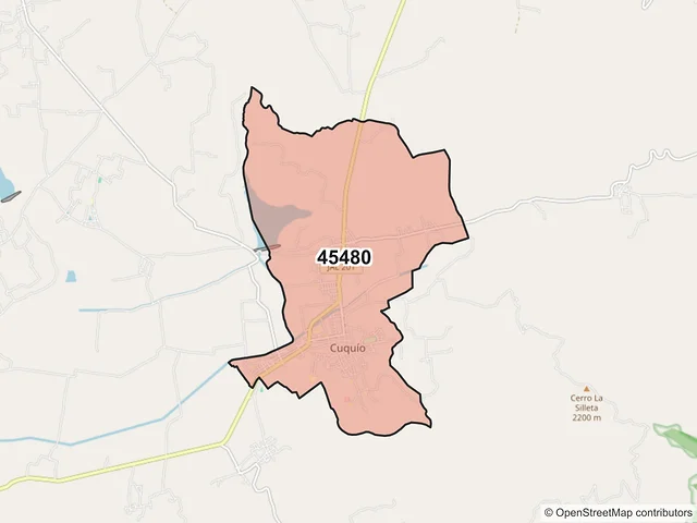 Mapa del código postal 45480, Cuquío, Jalisco