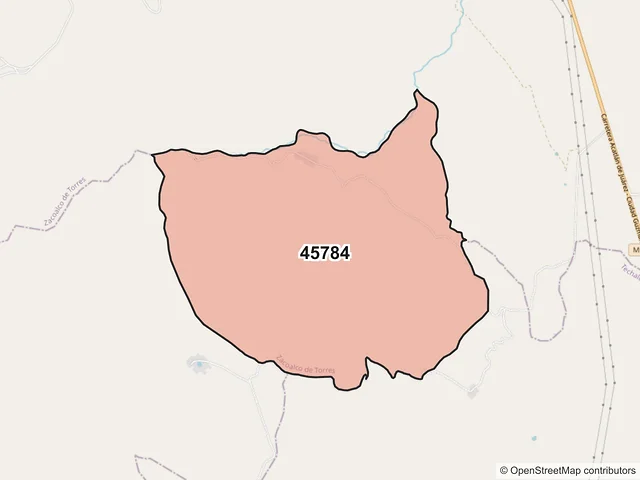 Mapa del código postal 45784, Zacoalco de Torres, Jalisco