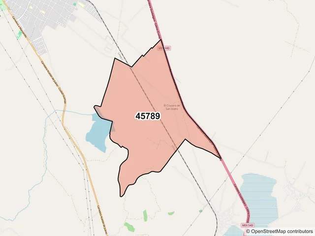Mapa del código postal 45789, Zacoalco de Torres, Jalisco