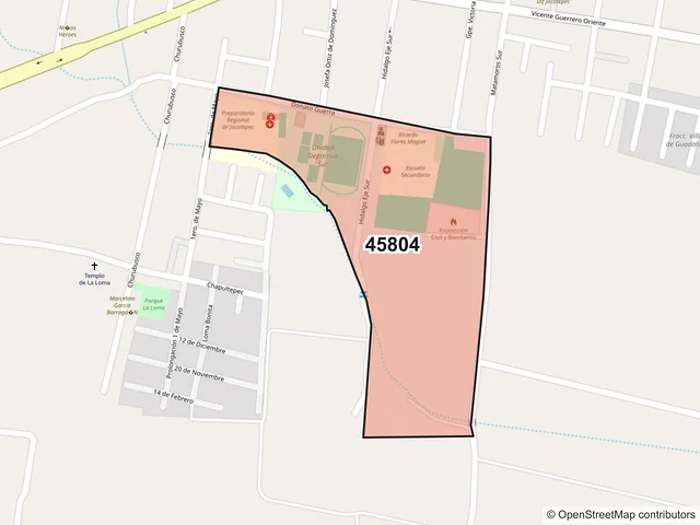 Mapa del código postal 45804, Jocotepec, Jalisco