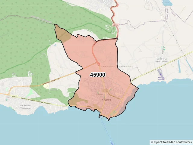 Mapa del código postal 45900, Chapala, Jalisco