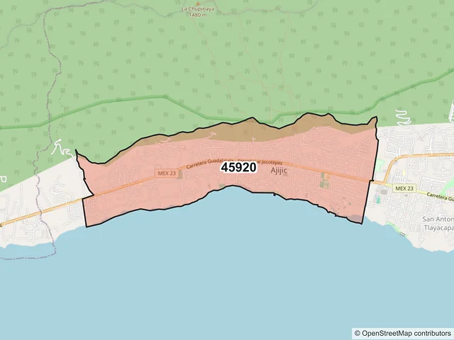 Mapa del código postal 45920, Chapala, Jalisco