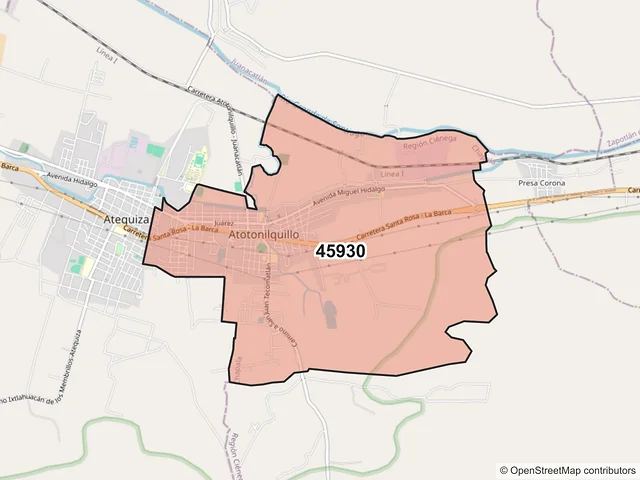Mapa del código postal 45930, Chapala, Jalisco