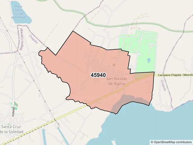 Mapa del código postal 45940, Chapala, Jalisco